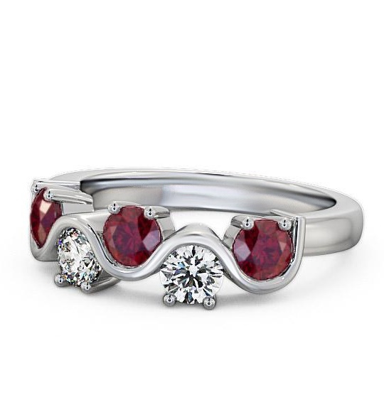 Kingston Five Stone Gemstone and Diamond Ring 0.90ct FV21GEM_WG_RU_THUMB2 