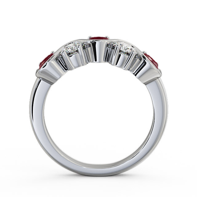 Five Stone Ruby and Diamond 0.90ct Ring Platinum - Kingston FV21GEM_WG_RU_UP