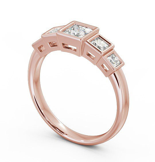 Five Stone Princess Diamond Graduating Style Ring 18K Rose Gold FV22_RG_THUMB1