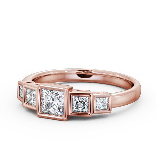 Five Stone Princess Diamond Graduating Style Ring 9K Rose Gold FV22_RG_THUMB2 