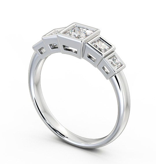 Five Stone Princess Diamond Graduating Style Ring 9K White Gold FV22_WG_THUMB1 