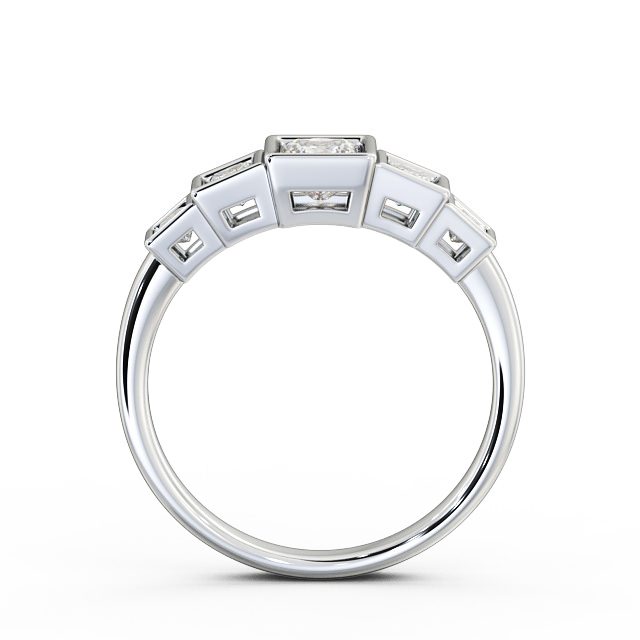 Five Stone Princess Diamond Ring Platinum - Nevis FV22_WG_UP