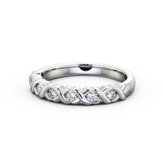 Half Eternity Round Diamond Ring 9K White Gold - Sylvie FV23_WG_FLAT