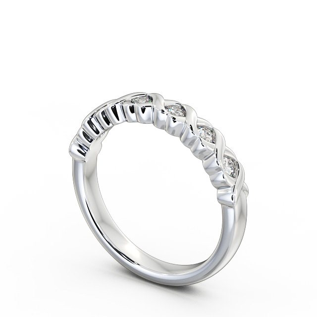 Half Eternity Round Diamond Ring Platinum - Sylvie FV23_WG_SIDE