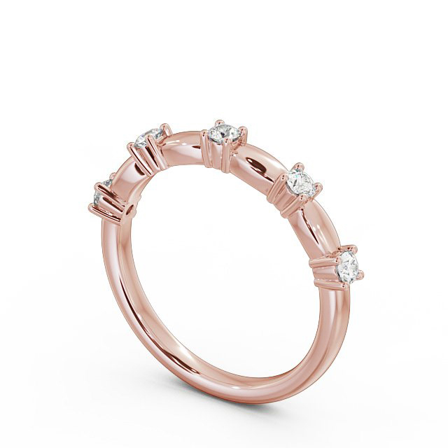 Five Stone Round Diamond Ring 9K Rose Gold - Alexis FV24_RG_SIDE