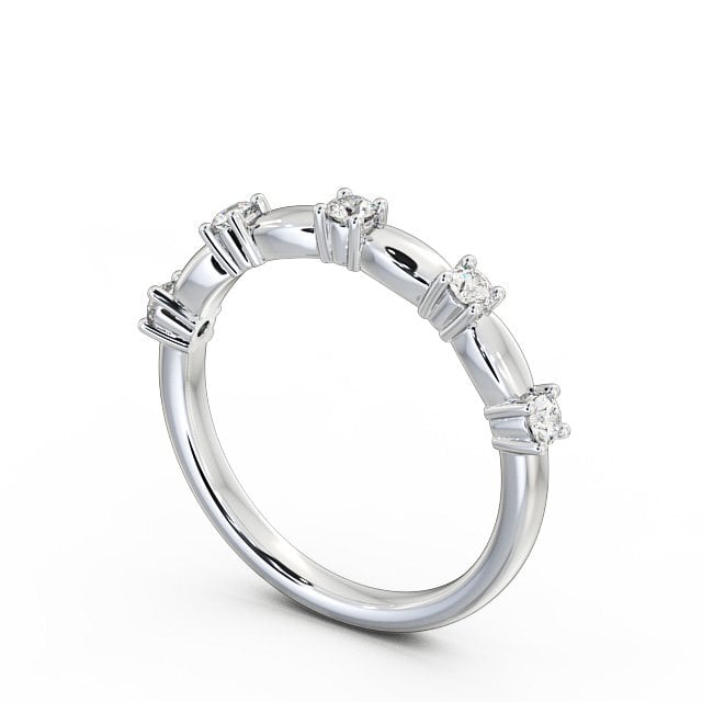 Five Stone Round Diamond Ring Platinum - Alexis FV24_WG_SIDE