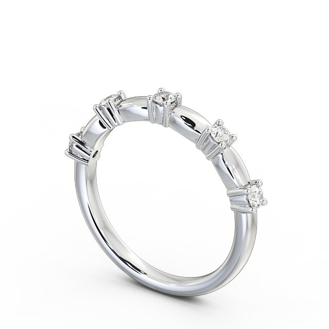 Five Stone Round Diamond Ring 18K White Gold - Alexis FV24_WG_SIDE