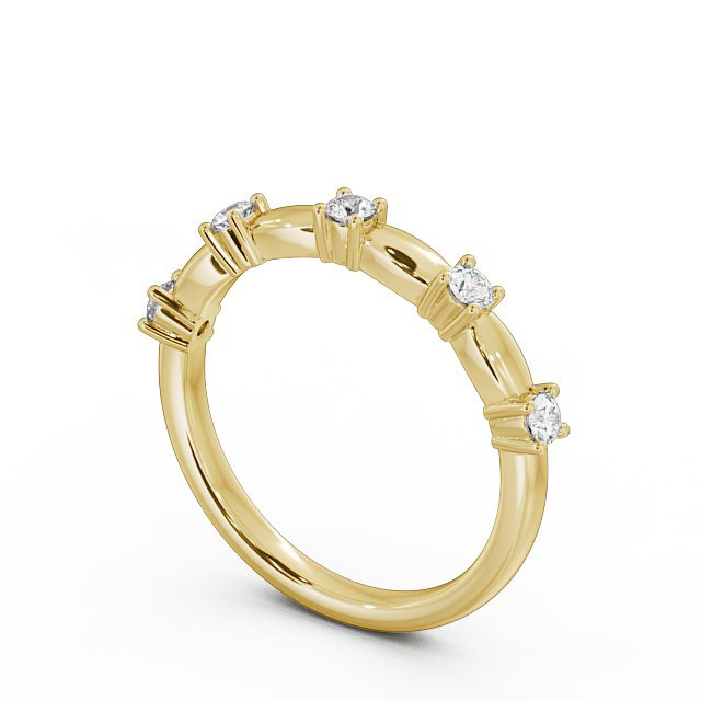 Five Stone Round Diamond Ring 18K Yellow Gold - Alexis FV24_YG_SIDE