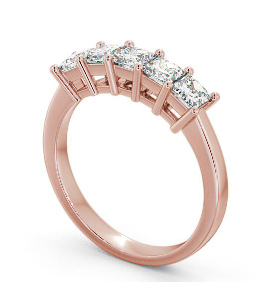 Five Stone Princess Diamond Classic Ring 18K Rose Gold FV2_RG_THUMB1 