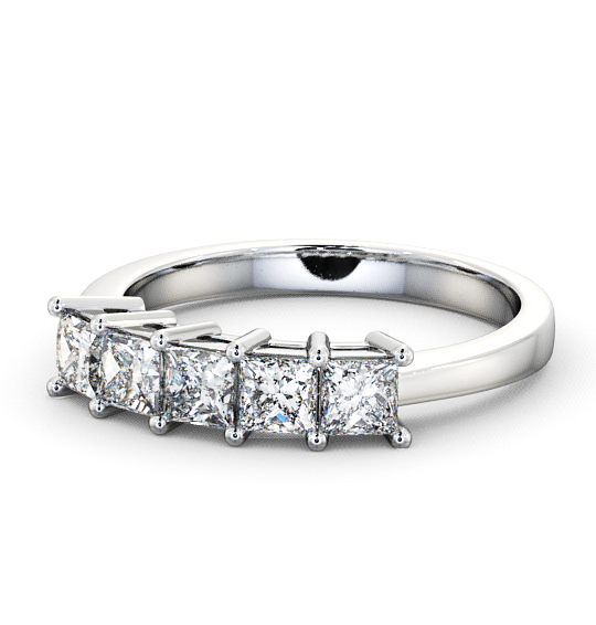  Five Stone Princess Diamond Ring 9K White Gold - Dalmeny FV2_WG_THUMB2 