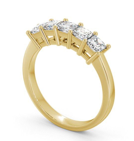 Five Stone Princess Diamond Classic Ring 18K Yellow Gold FV2_YG_THUMB1