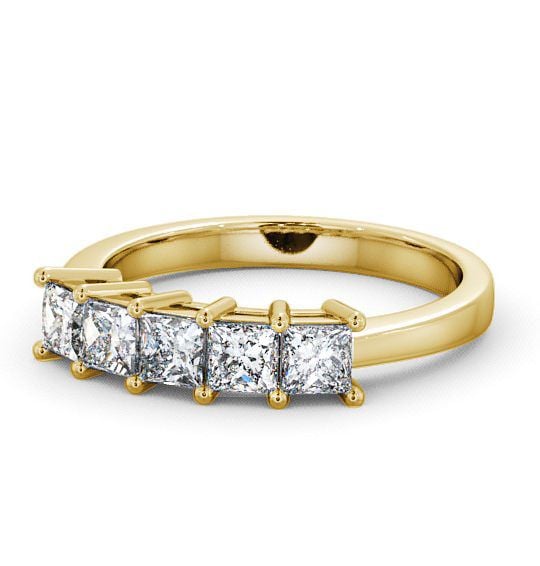  Five Stone Princess Diamond Ring 18K Yellow Gold - Dalmeny FV2_YG_THUMB2 