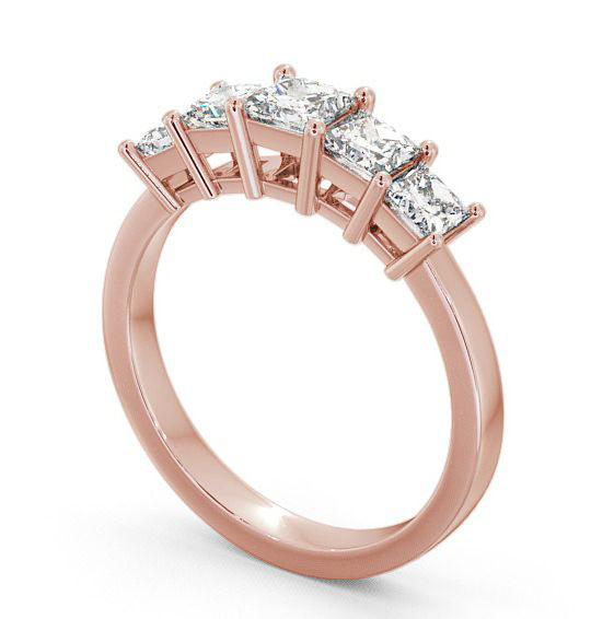 Five Stone Princess Diamond Graduating Design Ring 9K Rose Gold FV3_RG_THUMB1