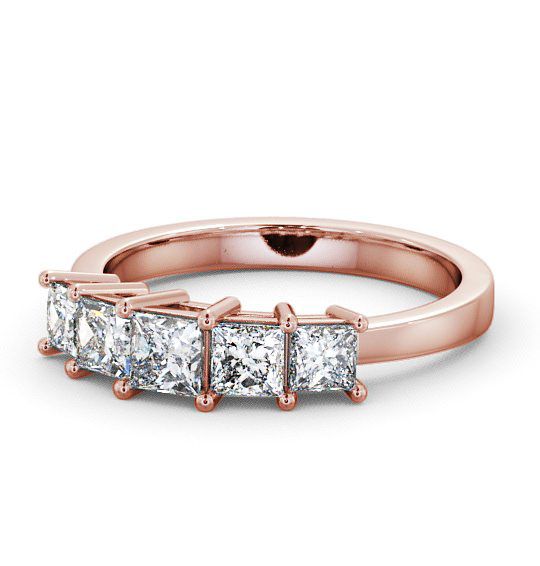  Five Stone Princess Diamond Ring 18K Rose Gold - Bridgemont FV3_RG_THUMB2 