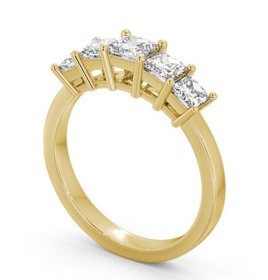 Five Stone Princess Diamond Graduating Design Ring 18K Yellow Gold FV3_YG_THUMB1