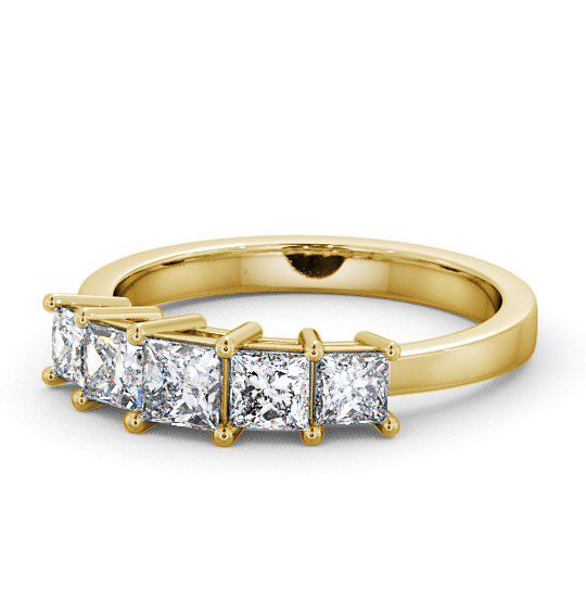  Five Stone Princess Diamond Ring 18K Yellow Gold - Bridgemont FV3_YG_THUMB2 