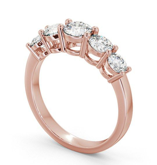 Five Stone Round Diamond Graduating Design Ring 9K Rose Gold FV4_RG_THUMB1