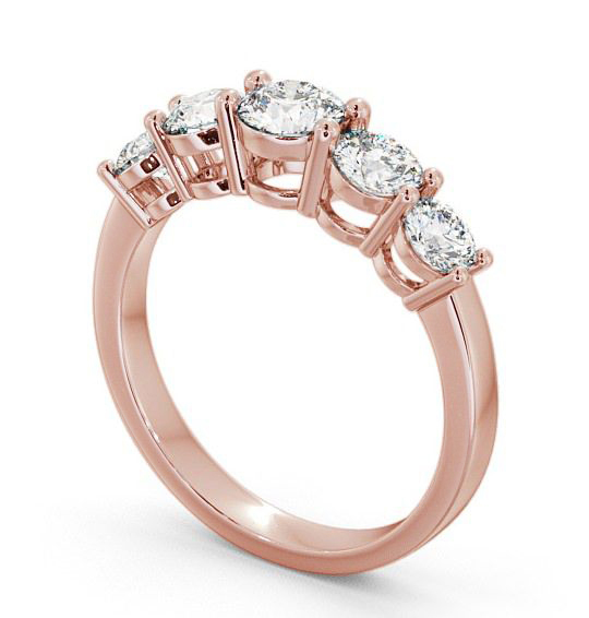 Five Stone Round Diamond Graduating Design Ring 9K Rose Gold FV4_RG_THUMB1 