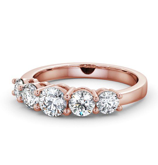 Five Stone Round Diamond Graduating Design Ring 9K Rose Gold FV4_RG_THUMB2 