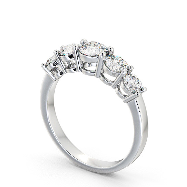 Five Stone Round Diamond Ring Palladium - Portobello FV4_WG_SIDE