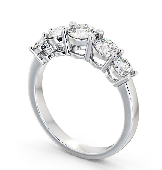 Five Stone Round Diamond Graduating Design Ring Platinum FV4_WG_THUMB1