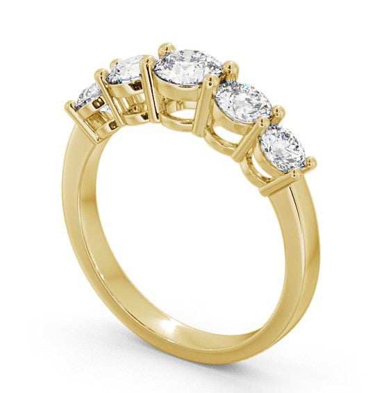 Five Stone Round Diamond Graduating Design Ring 18K Yellow Gold FV4_YG_THUMB1