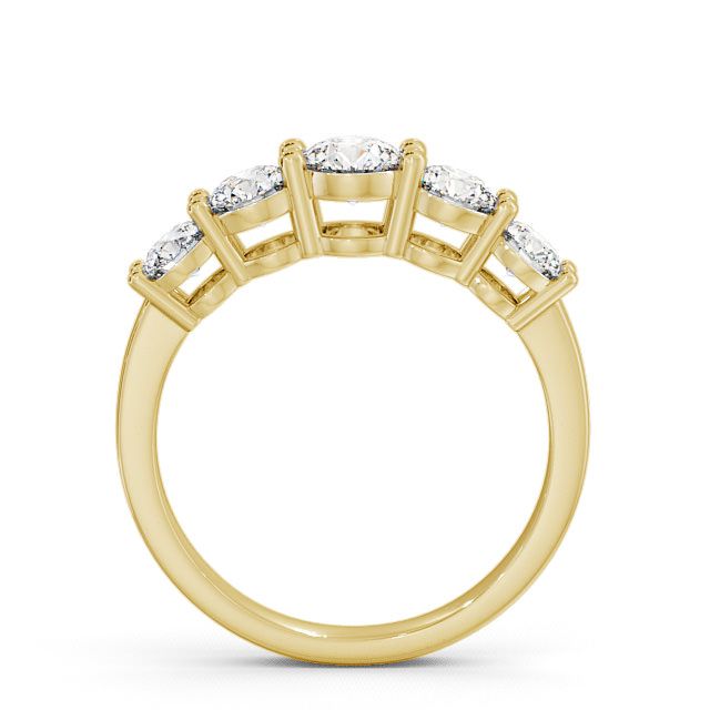Five Stone Round Diamond Ring 9K Yellow Gold - Portobello FV4_YG_UP