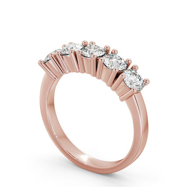 Five Stone Round Diamond Ring 9K Rose Gold - Sowerby FV5_RG_SIDE