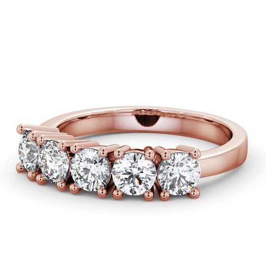  Five Stone Round Diamond Ring 9K Rose Gold - Sowerby FV5_RG_THUMB2 