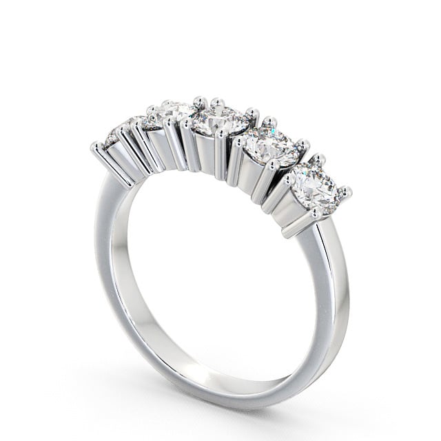 Five Stone Round Diamond Ring 18K White Gold - Sowerby