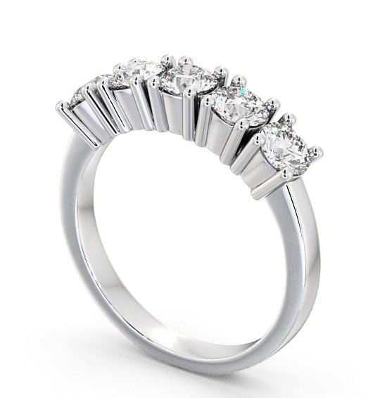  Five Stone Round Diamond Ring 18K White Gold - Sowerby FV5_WG_THUMB1 