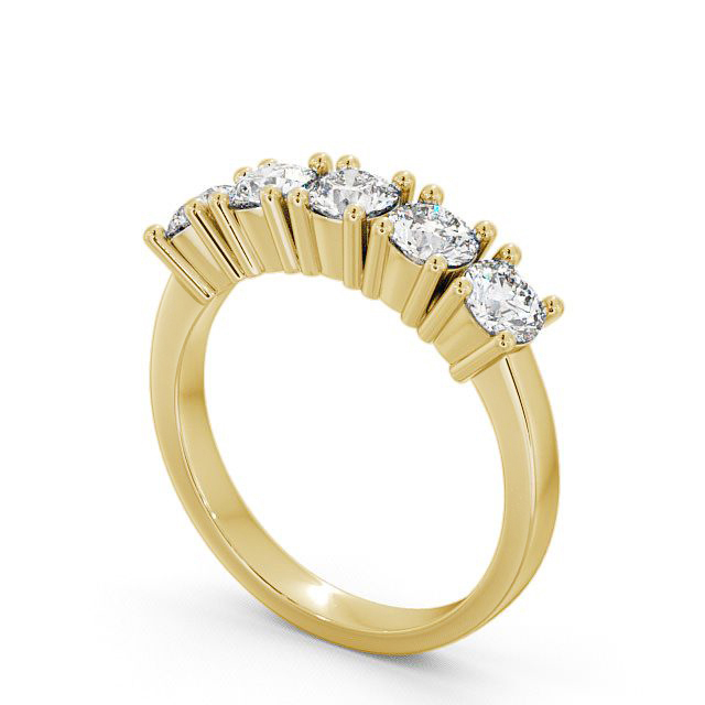 Five Stone Round Diamond Ring 9K Yellow Gold - Sowerby FV5_YG_SIDE