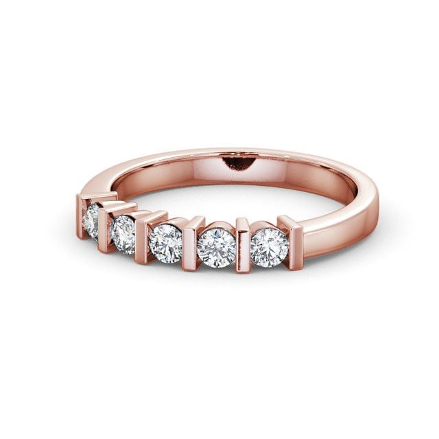 Five Stone Round Diamond Ring 18K Rose Gold - Hawnby FV6_RG_FLAT