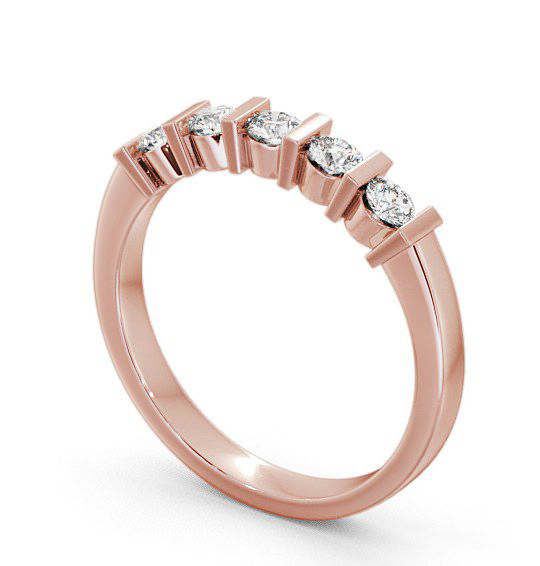 Five Stone Round Diamond Tension Set Ring 18K Rose Gold FV6_RG_THUMB1