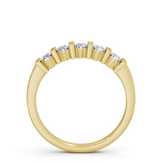 Five Stone Round Diamond Ring 9K Yellow Gold - Hawnby FV6_YG_UP