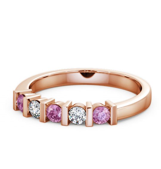  Five Stone Pink Sapphire and Diamond 0.41ct Ring 18K Rose Gold - Hawnby FV6GEM_RG_PS_THUMB2 