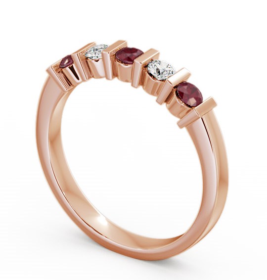 Five Stone Ruby and Diamond 0.41ct Ring 9K Rose Gold FV6GEM_RG_RU_THUMB1