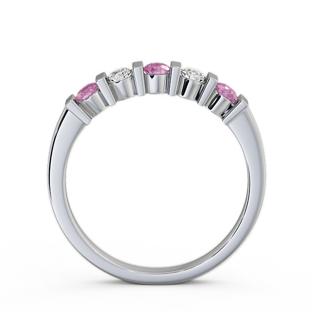 Five Stone Pink Sapphire and Diamond 0.41ct Ring 18K White Gold - Hawnby FV6GEM_WG_PS_UP