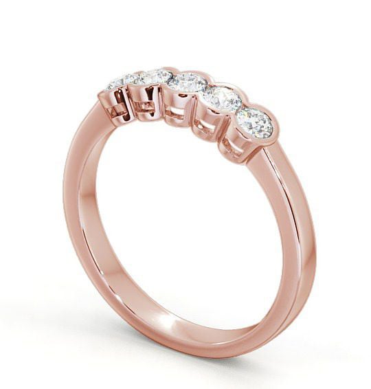 Five Stone Round Diamond Bezel Set Ring 18K Rose Gold FV7_RG_THUMB1