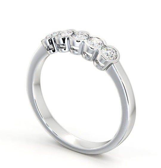 Five Stone Round Diamond Ring 18K White Gold - Rowley FV7_WG_THUMB1 