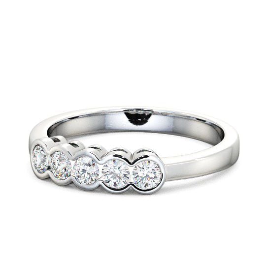  Five Stone Round Diamond Ring Platinum - Rowley FV7_WG_THUMB2 