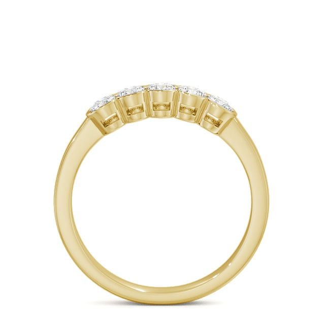 Five Stone Round Diamond Ring 18K Yellow Gold - Rowley FV7_YG_UP
