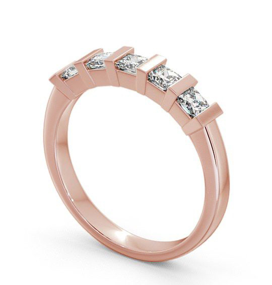 Five Stone Princess Diamond Tension Set Ring 9K Rose Gold FV8_RG_THUMB1