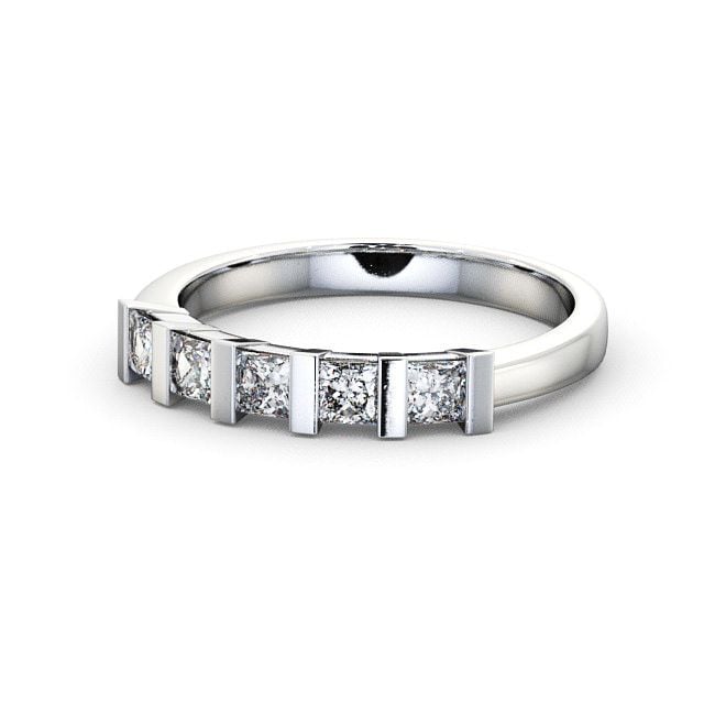 Five Stone Princess Diamond Ring Platinum - Advie FV8_WG_FLAT