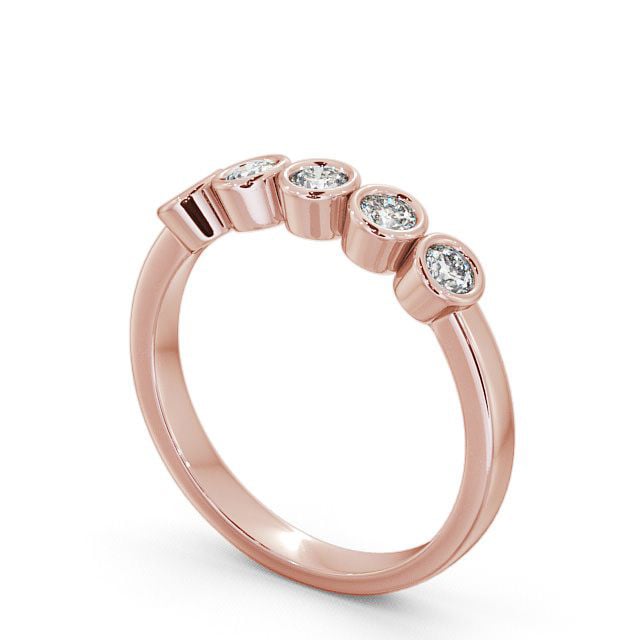 Five Stone Round Diamond Ring 18K Rose Gold - Avebury FV9_RG_SIDE