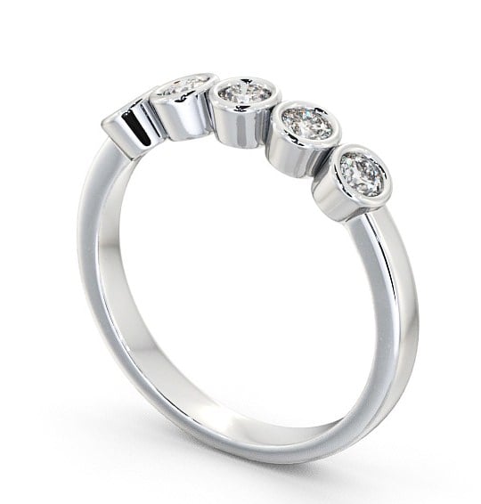 Five Stone Round Diamond Bezel Set Ring Platinum FV9_WG_THUMB1 