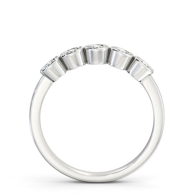 Five Stone Round Diamond Ring 9K White Gold - Avebury FV9_WG_UP