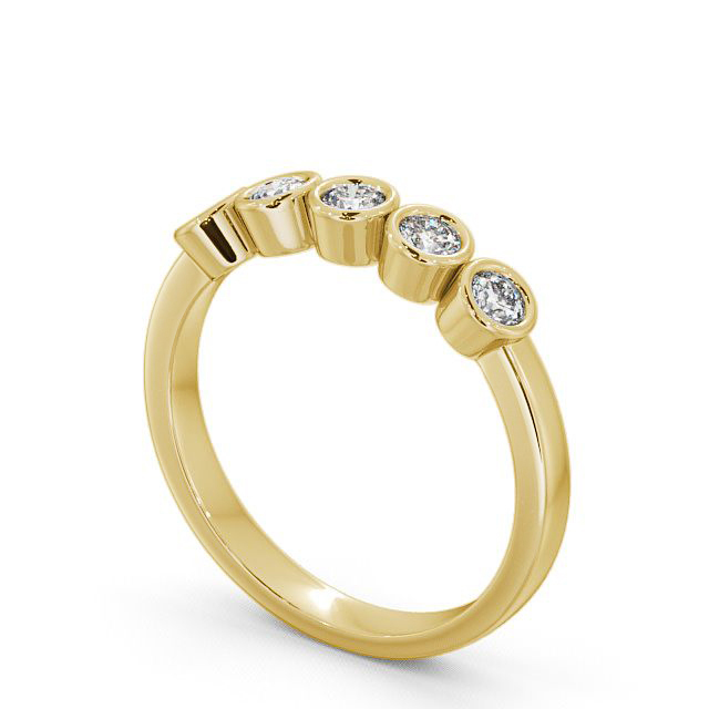 Five Stone Round Diamond Ring 18K Yellow Gold - Avebury FV9_YG_SIDE