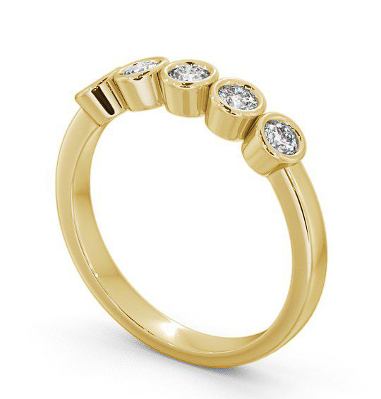 Five Stone Round Diamond Bezel Set Ring 18K Yellow Gold FV9_YG_THUMB1 