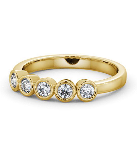  Five Stone Round Diamond Ring 18K Yellow Gold - Avebury FV9_YG_THUMB2 